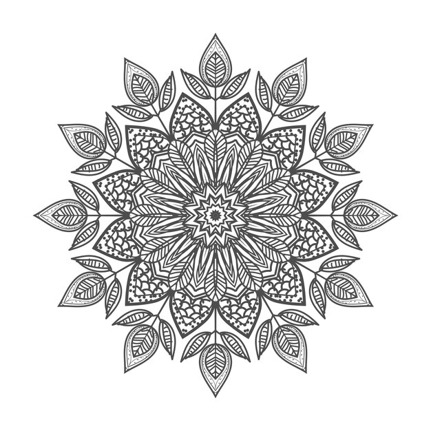 Vector de lujo mandala plantilla de fondo y diseño ornamental para página de colorear