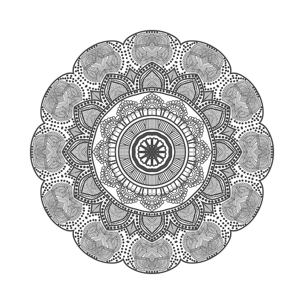 Vector de lujo mandala plantilla de fondo y diseño ornamental para página de colorear