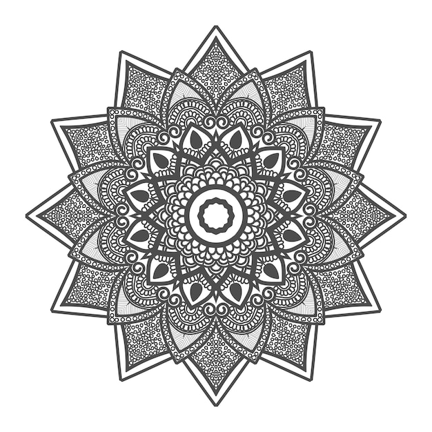 Vector de lujo mandala plantilla de fondo y diseño ornamental para página de colorear