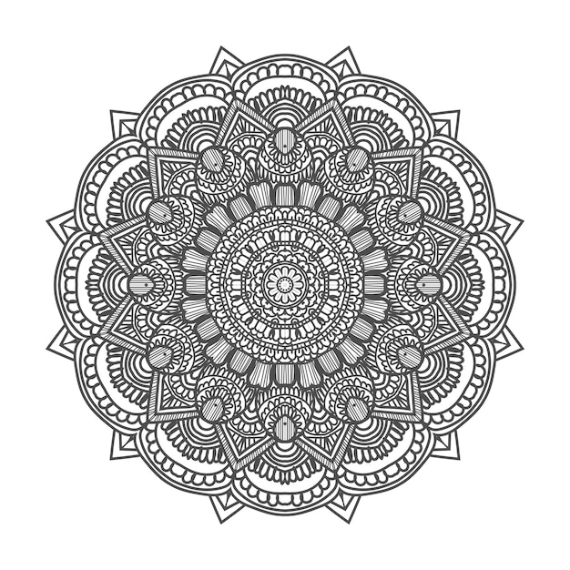 Vector de lujo mandala plantilla de fondo y diseño ornamental para página de colorear