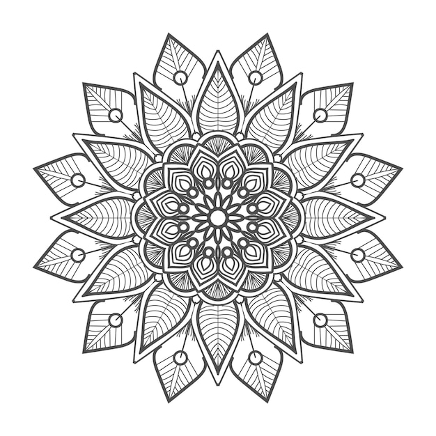 Vector de lujo mandala plantilla de fondo y diseño ornamental para página de colorear