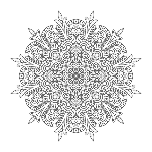 Vector de lujo mandala plantilla de fondo y diseño ornamental para página de colorear