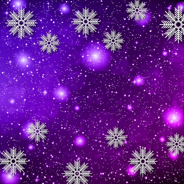 Vector de lujo de Navidad y Año Nuevo fondo borroso con copos de nieve y efecto bokeh