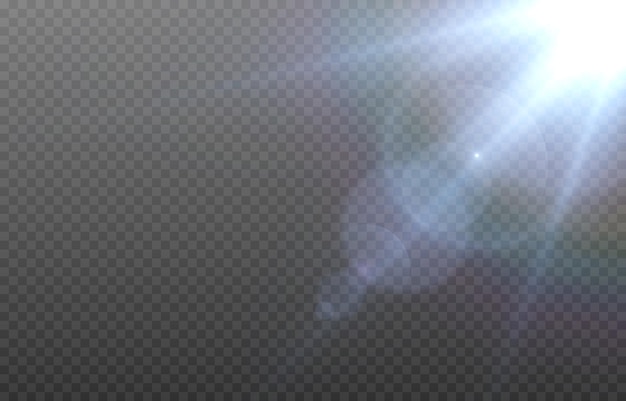 Vector luz azul con destellos de lente Sol rayos de sol amanecer resplandor del sol png