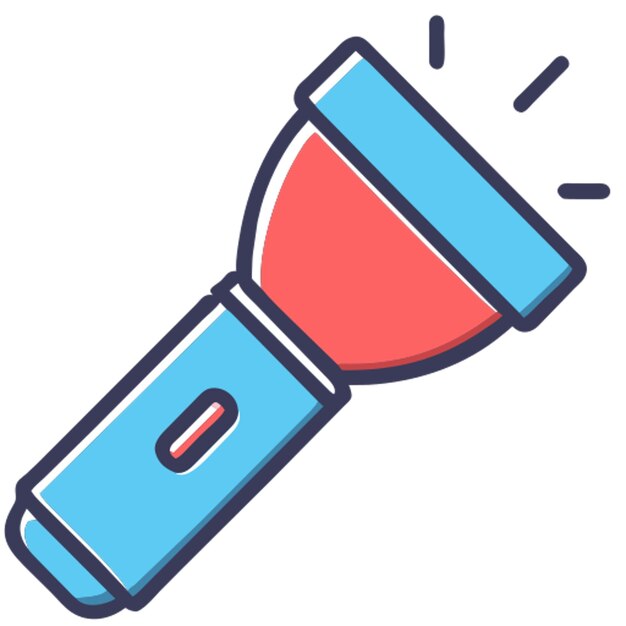Vector de luz de linterna fondo blanco icono de relleno desplazado