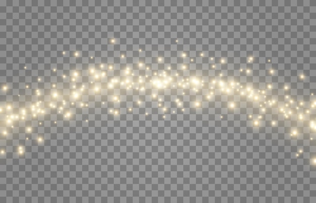 Vector luz magica png. Polvo brillante sobre un fondo transparente aislado. Polvo de oro png.