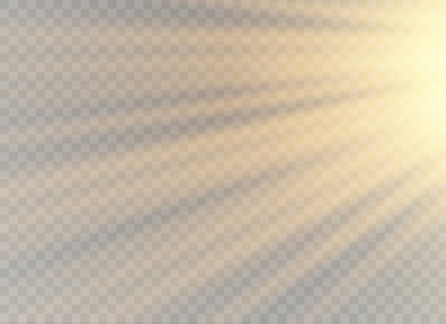 Vector de luz solar transparente efecto de luz flash de lente especial. flash frontal para lentes solares.