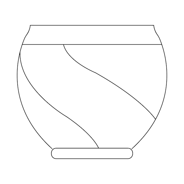 vector maceta vacía aislada sobre fondo blanco.