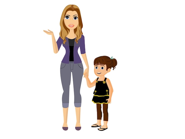vector de madre e hija