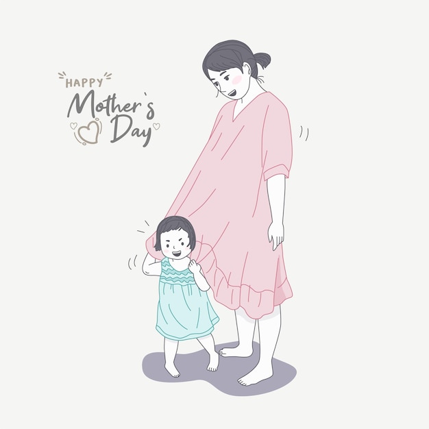 Vector madres felices bebé amor concepto de ilustración de fondo