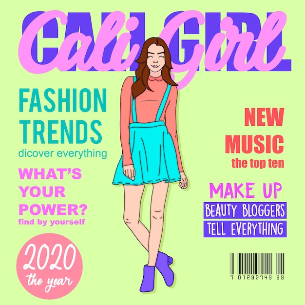 Vector vector magazine fashion girl with text (la chica de la moda con el texto)