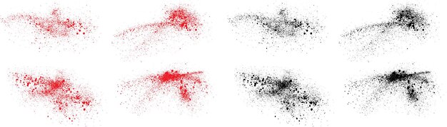 Vector mancha dibujada a mano trazo de pincel Vector realista negro y rojo color aislado fondo de sangre