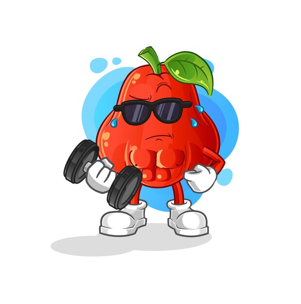 vector de mancuerna de elevación de manzana de agua. personaje animado