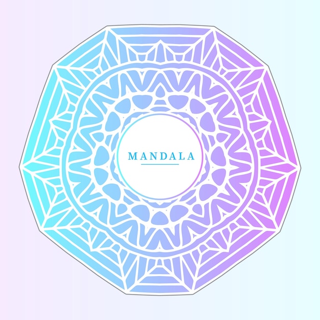 Vector de mandala de arte de línea de degradado elegante para diseño