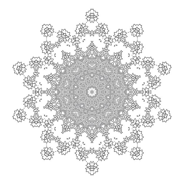 Vector de mandala de arte de línea elegante para el diseño