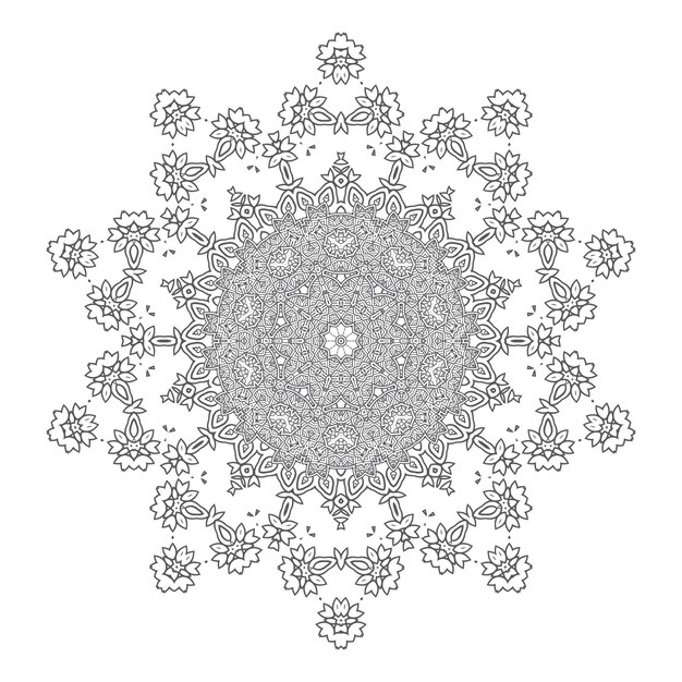 Vector de mandala de arte de línea elegante para el diseño