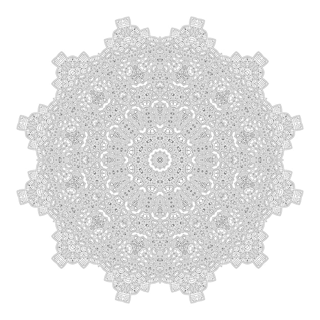 vector de mandala de arte de línea elegante para diseño