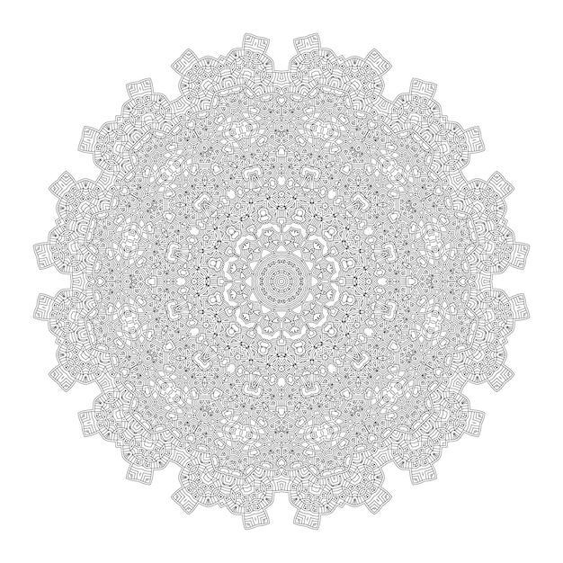 vector de mandala de arte de línea elegante para diseño