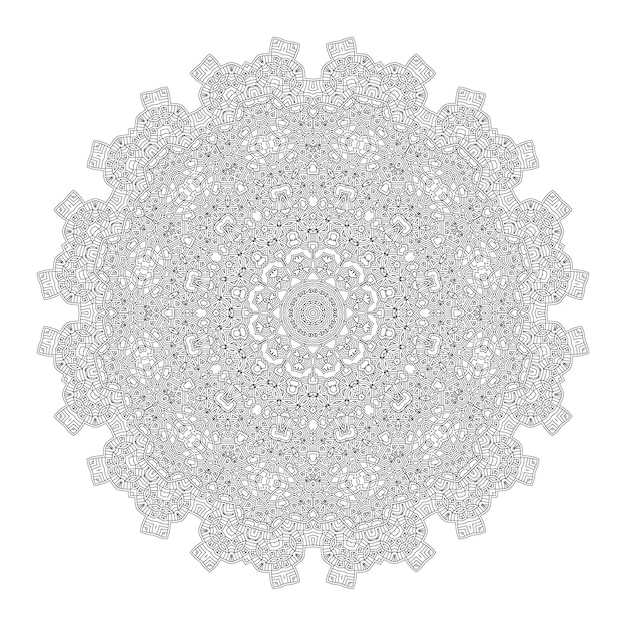 vector de mandala de arte de línea elegante para diseño