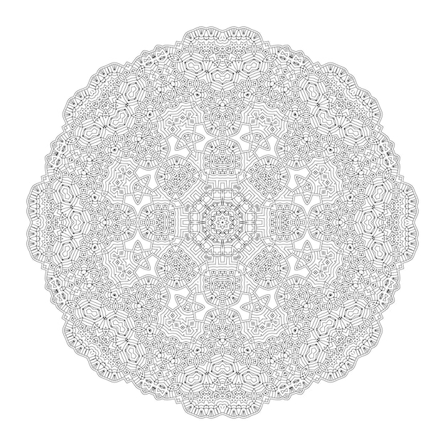 vector de mandala de arte de línea elegante para diseño