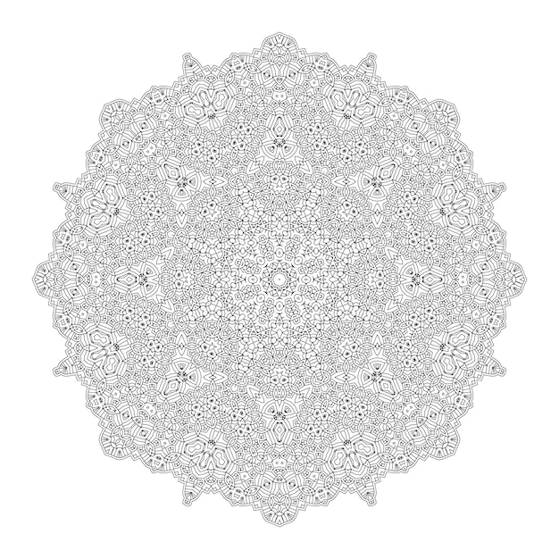 vector de mandala de arte de línea elegante para diseño