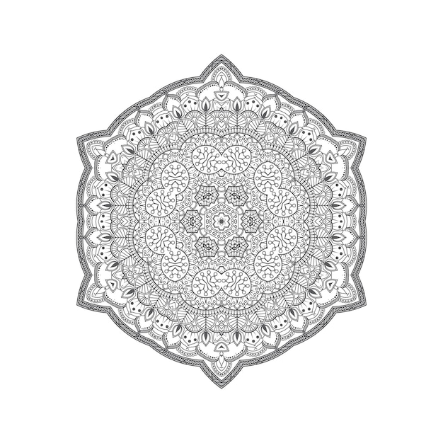vector de mandala de arte de línea elegante para diseño
