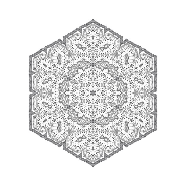 vector de mandala de arte de línea elegante para diseño