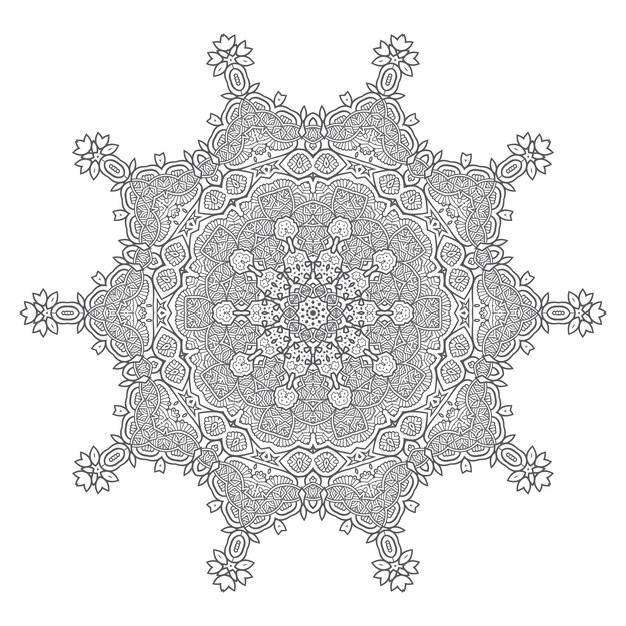 Vector de mandala de arte de línea hermosa para el diseño