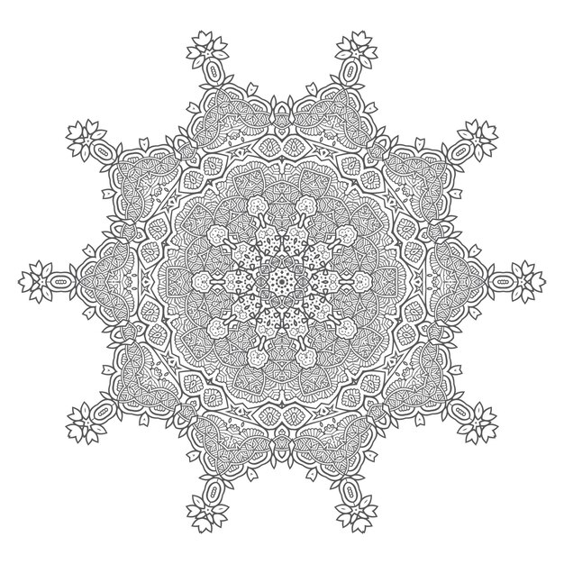 Vector de mandala de arte de línea hermosa para el diseño