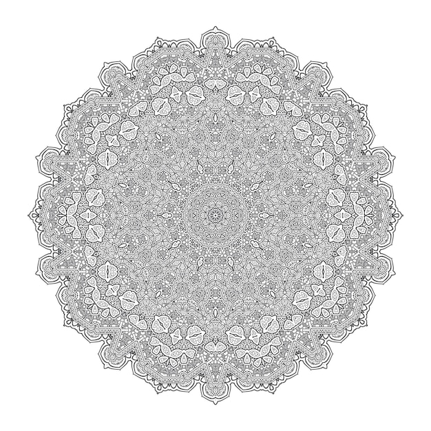 Vector de mandala de arte lineal para diseño