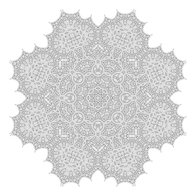 vector de mandala de arte lineal para diseño