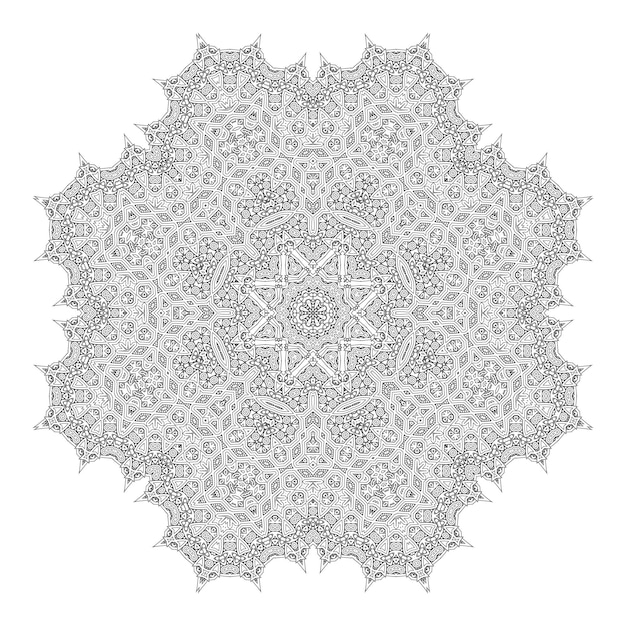 vector de mandala de arte lineal para diseño