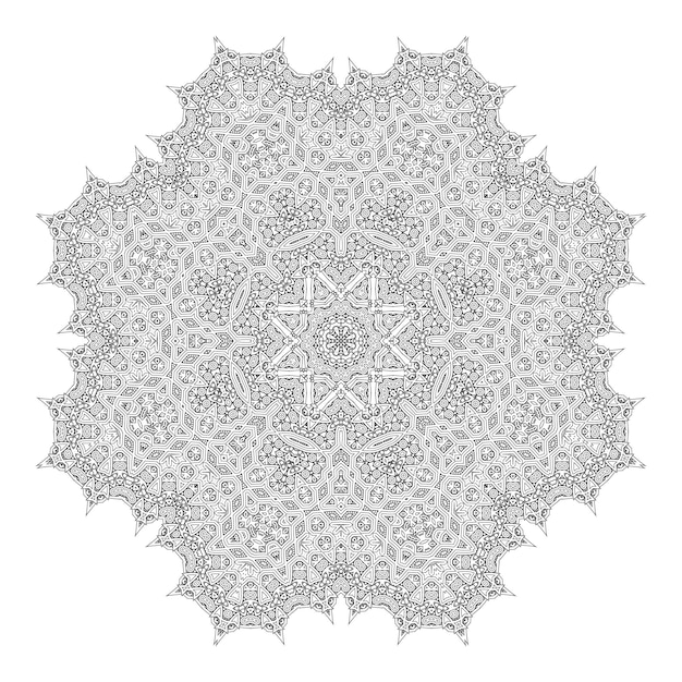 Vector de mandala de arte lineal para diseño