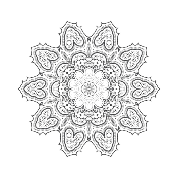 vector de mandala de arte lineal para diseño