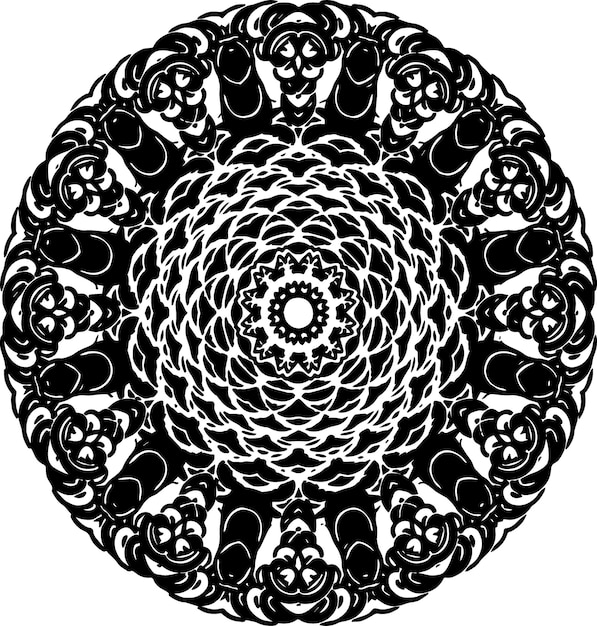 Vector de mandala azteca diseño de mandala negro gratis