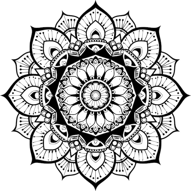 Vector Mandala en blanco y negro