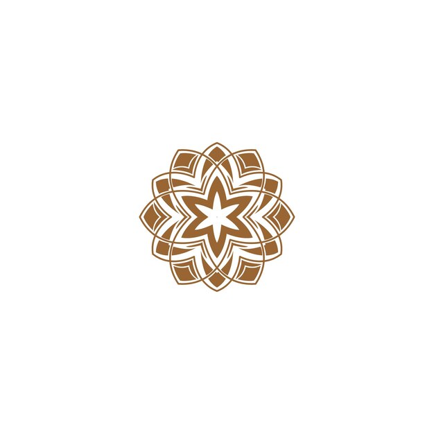 Vector de mandala círculo marrón retro