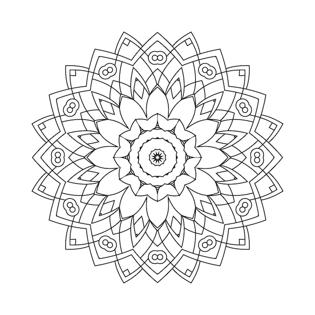 Vector de mandala de decoración árabe. patrón de libro para colorear en blanco y negro. vector de patrón de mandala. ilustración de arte de línea mandala simple. libro para colorear mandala. patrón de flores.