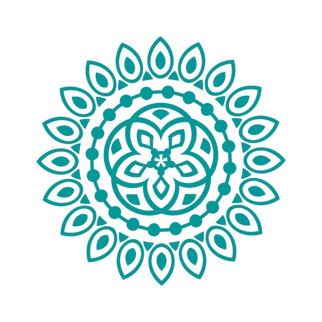 Vector de mandala dibujado a mano con patrones florales y geométricos
