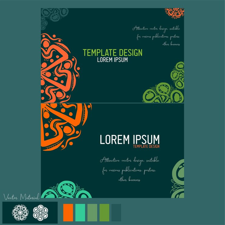 Vector vector mandala estilo 2 piezas en 1 tablero, con varias combinaciones de colores