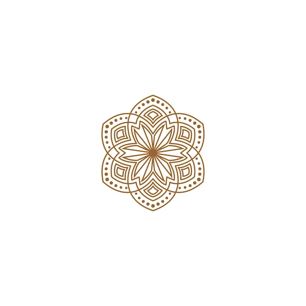 Vector de mandala estilo círculo marrón