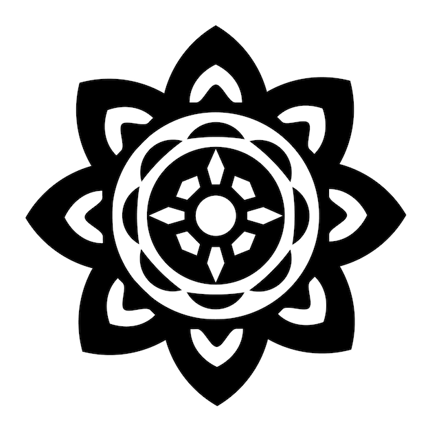 Vector de mandala floral negra decorativa sencilla
