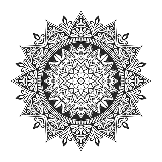 Vector de mandala Fondo de diseño de mandala ornamental de lujo con negro