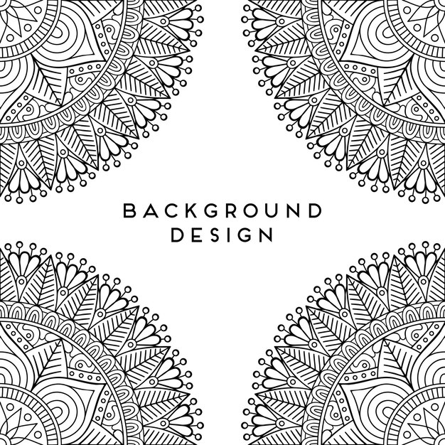 Vector mandala fondo negro