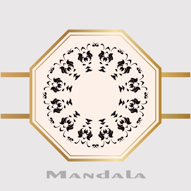 Vector de mandala de lujo con fondo de color