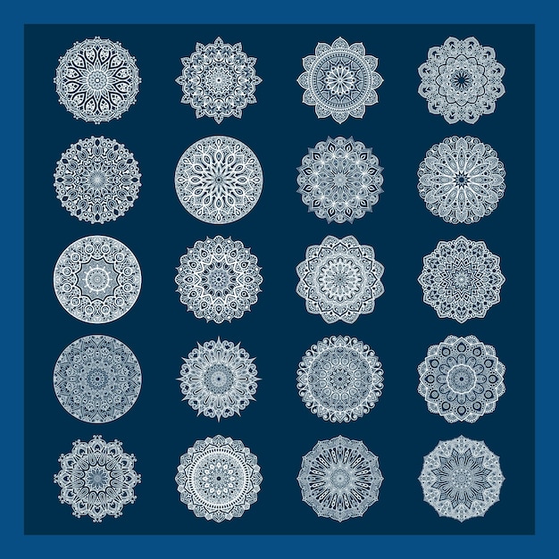 Vector mandala ornamental de lujo en color blanco