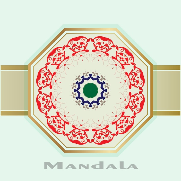 Vector de mandala redondo de lujo con fondo hermoso