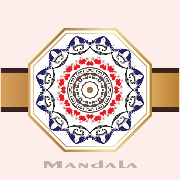 Vector de mandala redondo de lujo con fondo hermoso