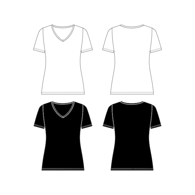 Vector de manga corta camiseta de moda CAD mujer cuello redondo caído hombro superior