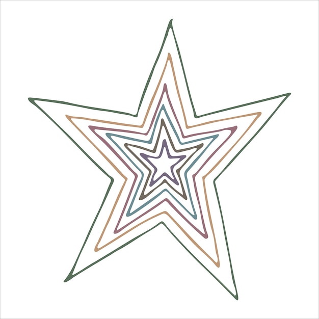 Vector mano dibujada estrella ilustración lindo colorido doodle clipart